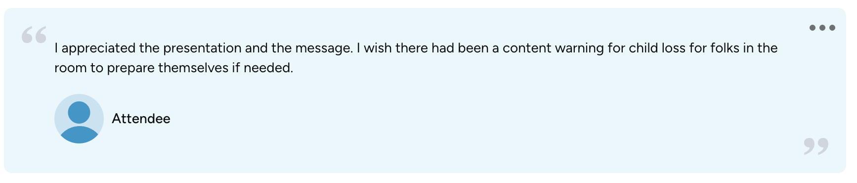 Audience testimonial