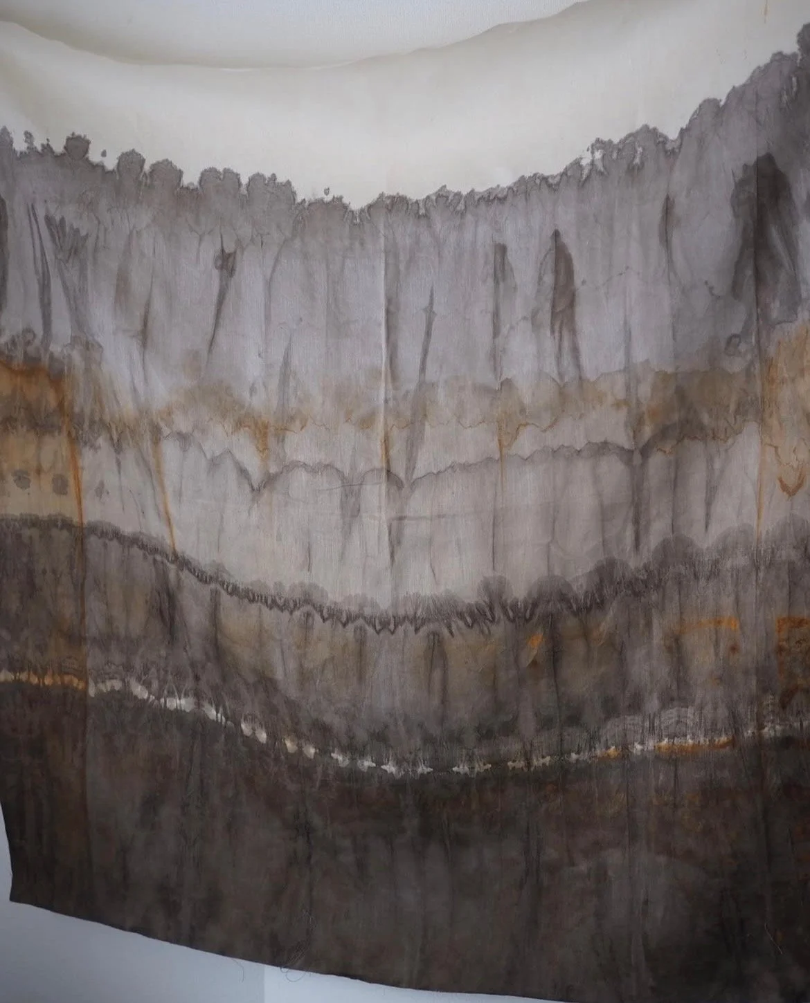 Silk - Perssimon Hikizome ( Brush dye) 