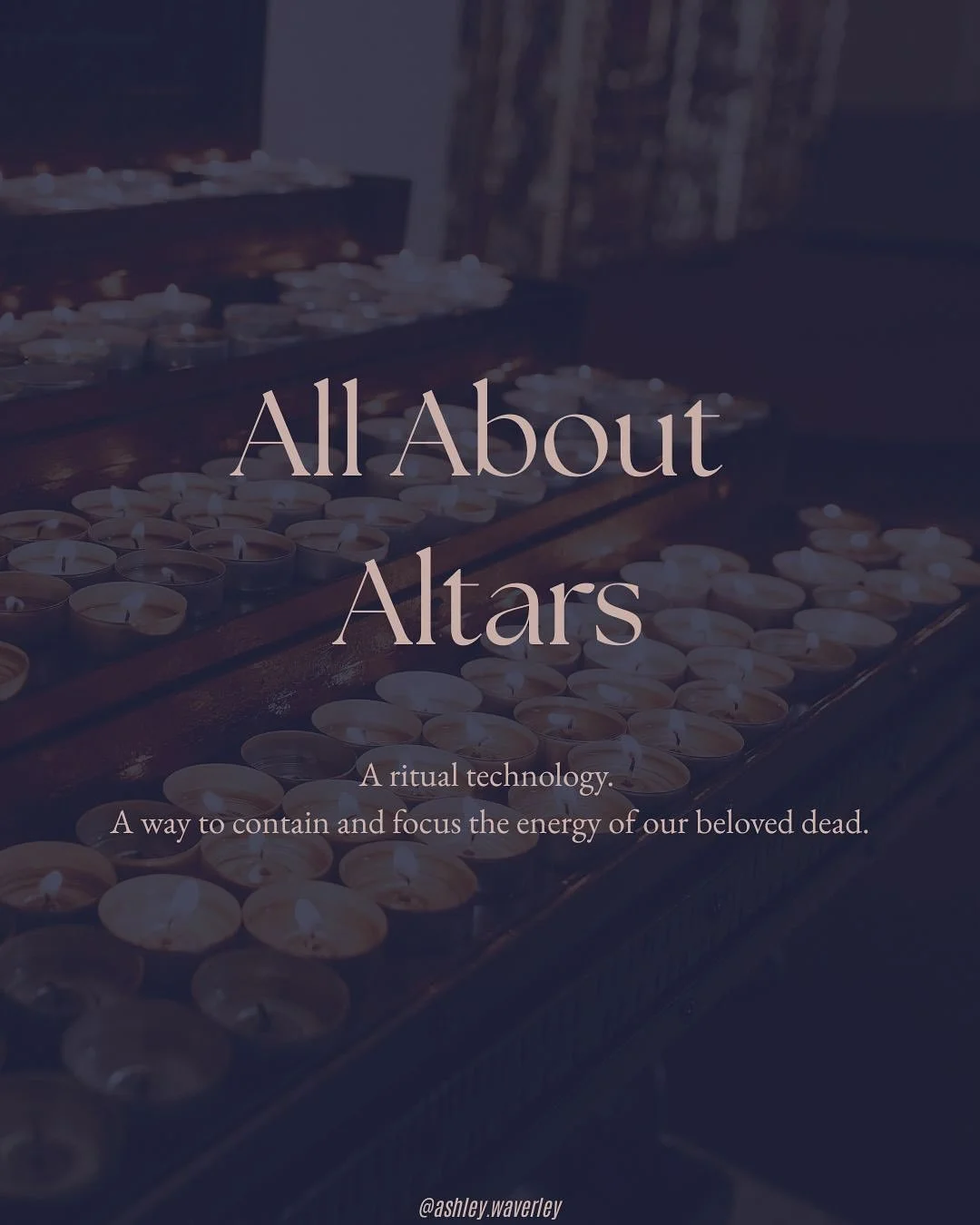 DM me &ldquo;altar&rdquo; for details on my All About Altars workshop (this Tuesday, recording available)

Your body is your ancestral altar until you place one in your home.

Which sounds sweet but in reality it&rsquo;s impossible to have any distan