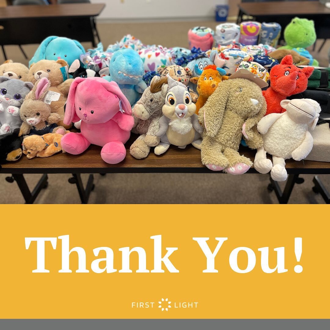 THANK YOU @boulevardbaptist for the donation of new stuffed animals, blankets, and handmade pillows for our pediatric clients! Each of these items will play a part in providing comfort, hope and healing to abuse survivors. 💛
