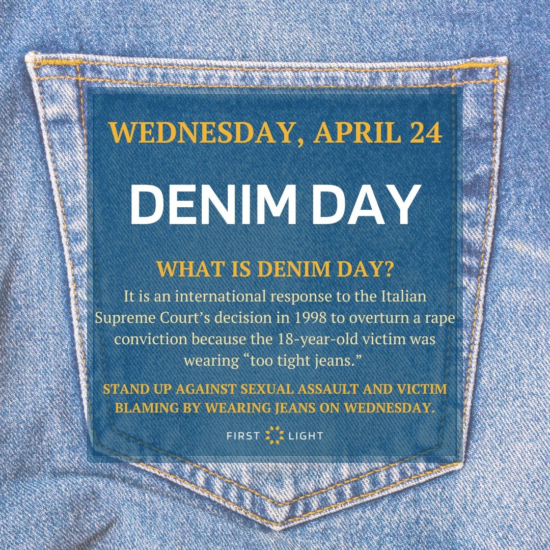 Tomorrow is #DenimDay and YOU can join the global movement! Wear jeans on purpose with a purpose with millions of individuals and make a social statement with your fashion statement. Support survivors and educate yourself and others. #SAAM2024 #ItsYo