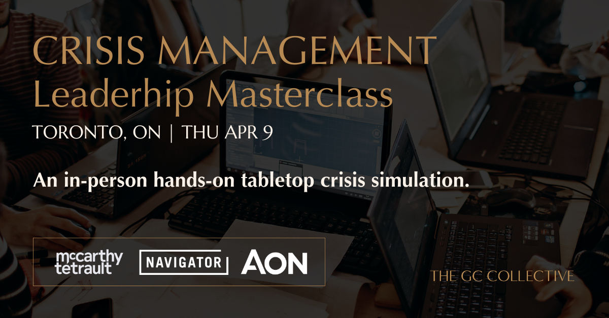 Crisis Management Leadership Masterclass in Toronto