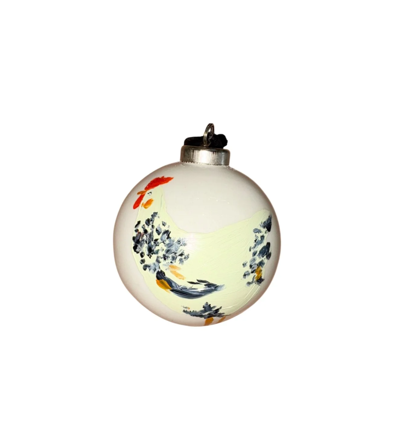 WHITE KEY WEST CHICKEN ORNAMENT