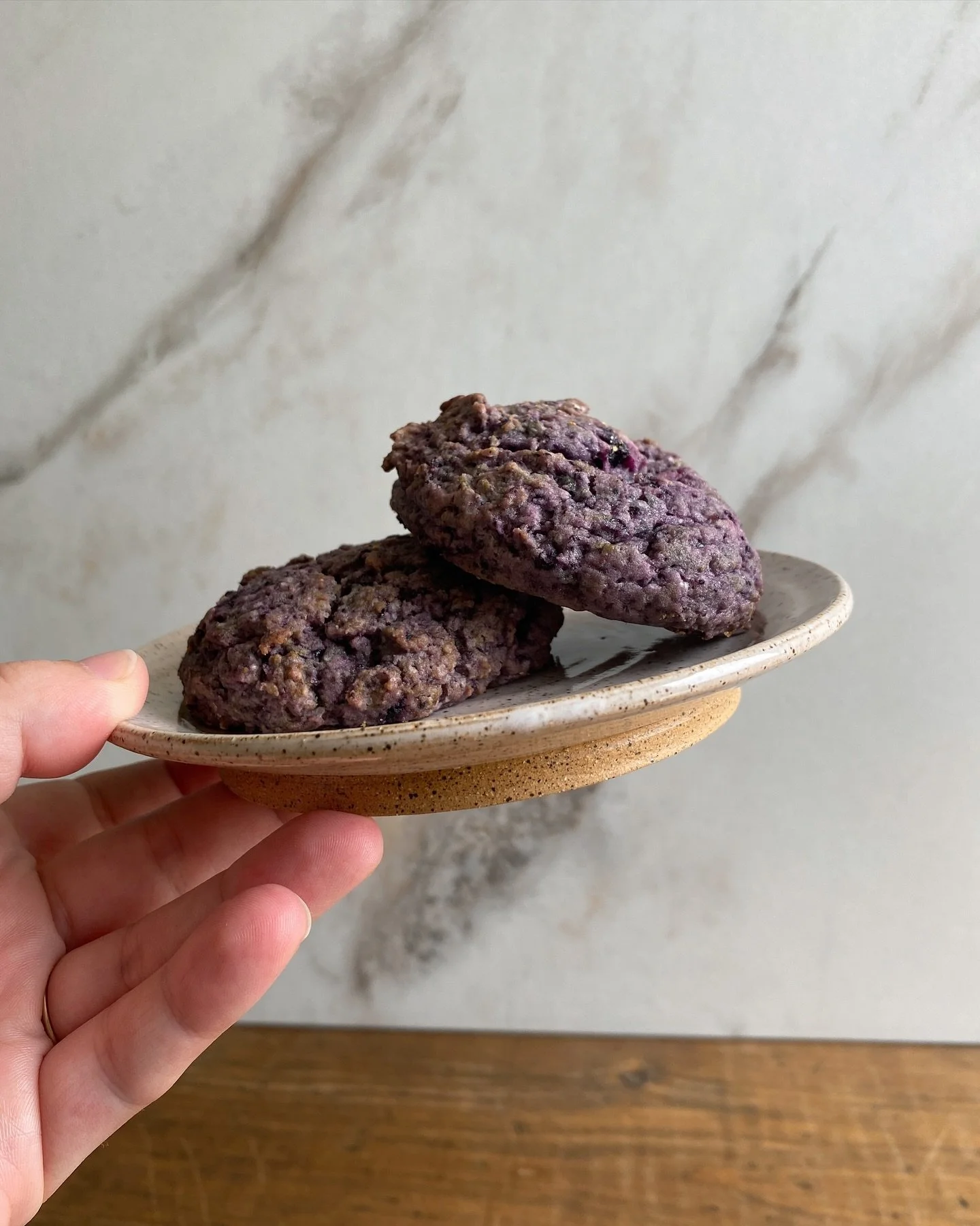 Sweet little plate for a sweet little treat. If you hadn&rsquo;t already heard, the blueberry cookies are back at @kindbakingcompany! Make sure you try them before blueberry season runs out.