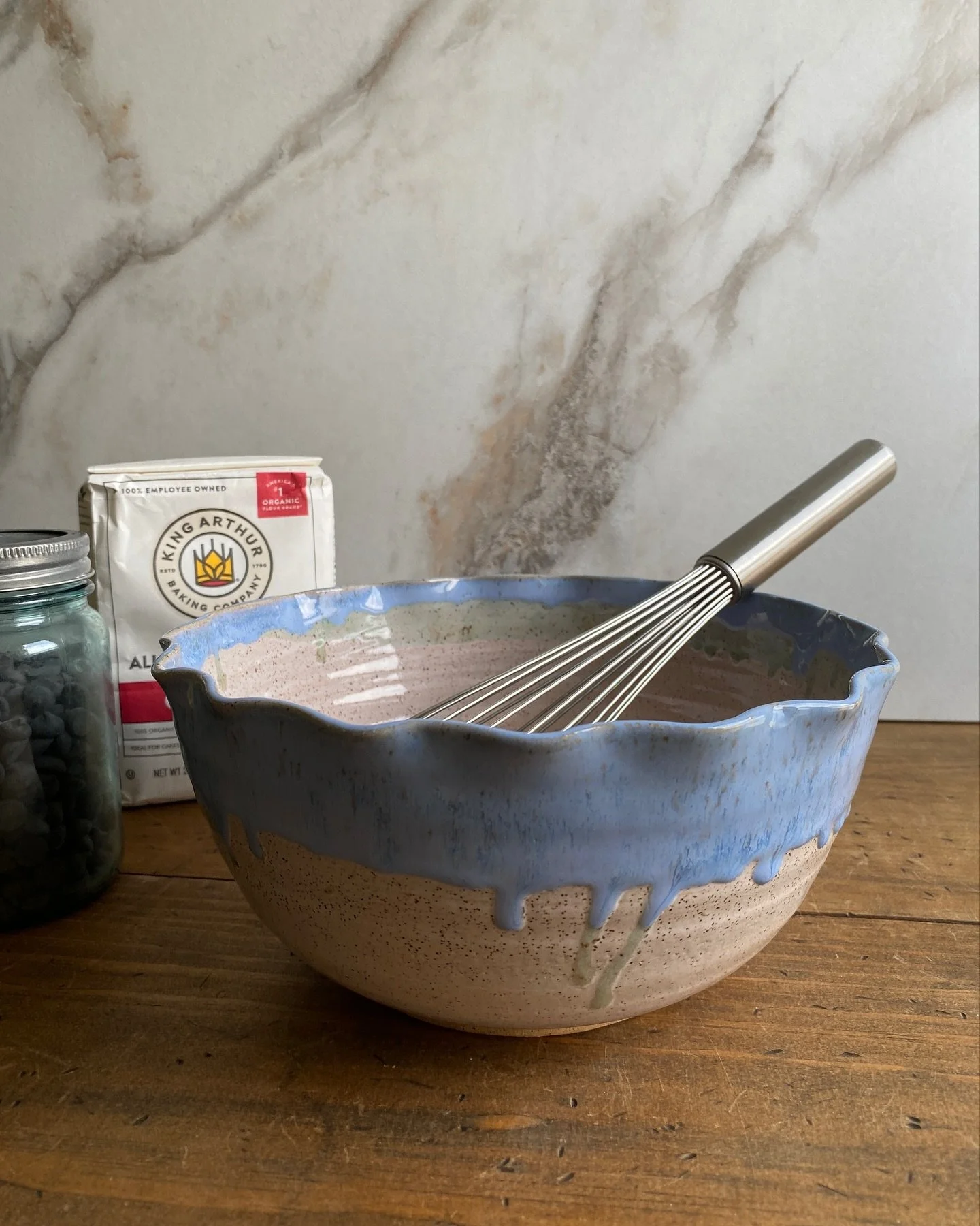 When I make commissioned pieces, I often make extras in case a piece doesn&rsquo;t work out. This lovely blue batter bowl was exactly that, and now it gets to live with a family friend. I just love that 💛