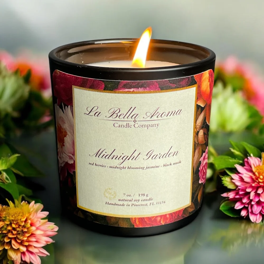 Midnight Garden Luxury Scented Candle-Jasmine, Red Berries, & Dark