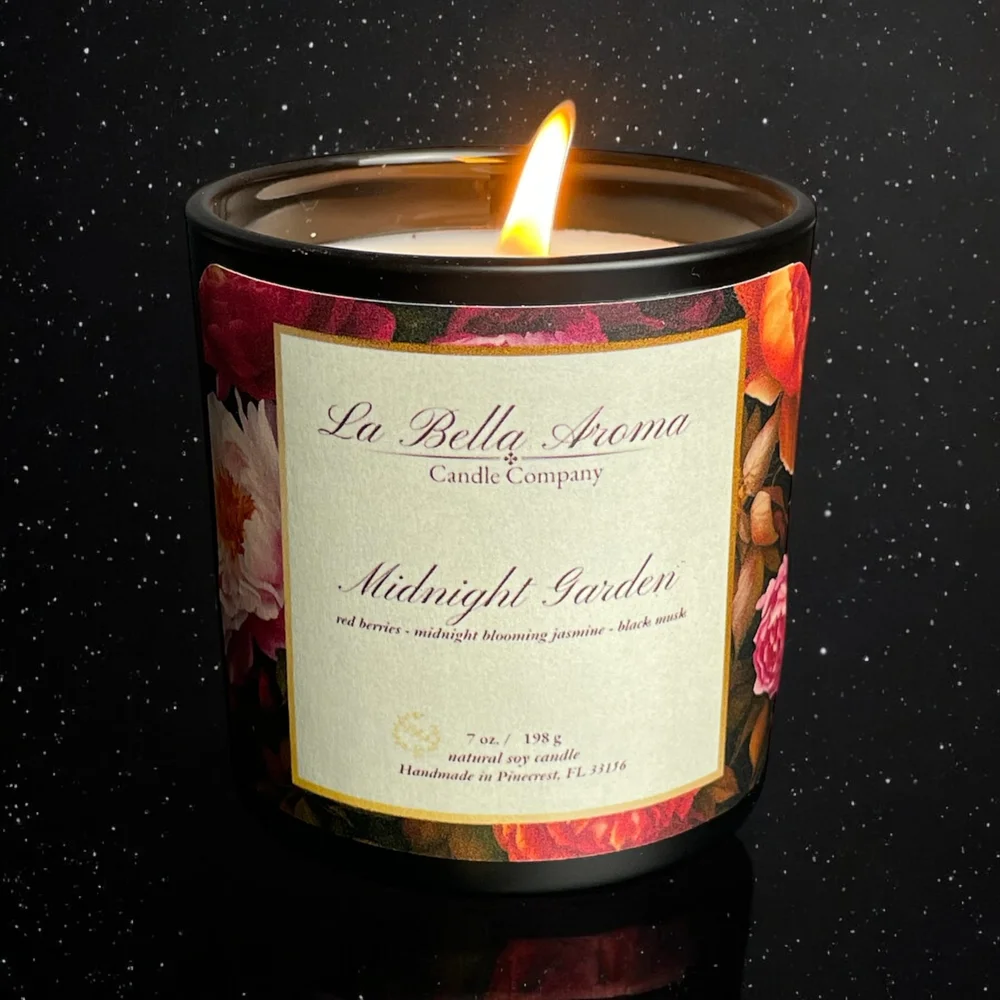 Midnight Garden Luxury Scented Candle-Jasmine, Red Berries, & Dark
