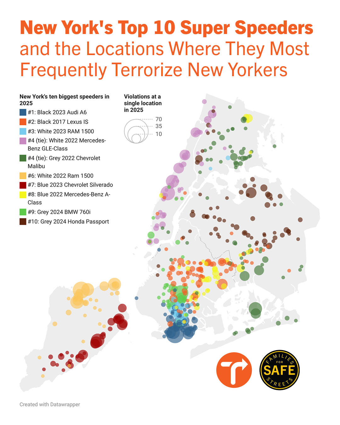 “Like Shooting a Gun Into a Crowd”: Just 10 Drivers Threaten 2.5 Million New Yorkers, According to New Data from Transportation Alternatives and Families for Safe Streets