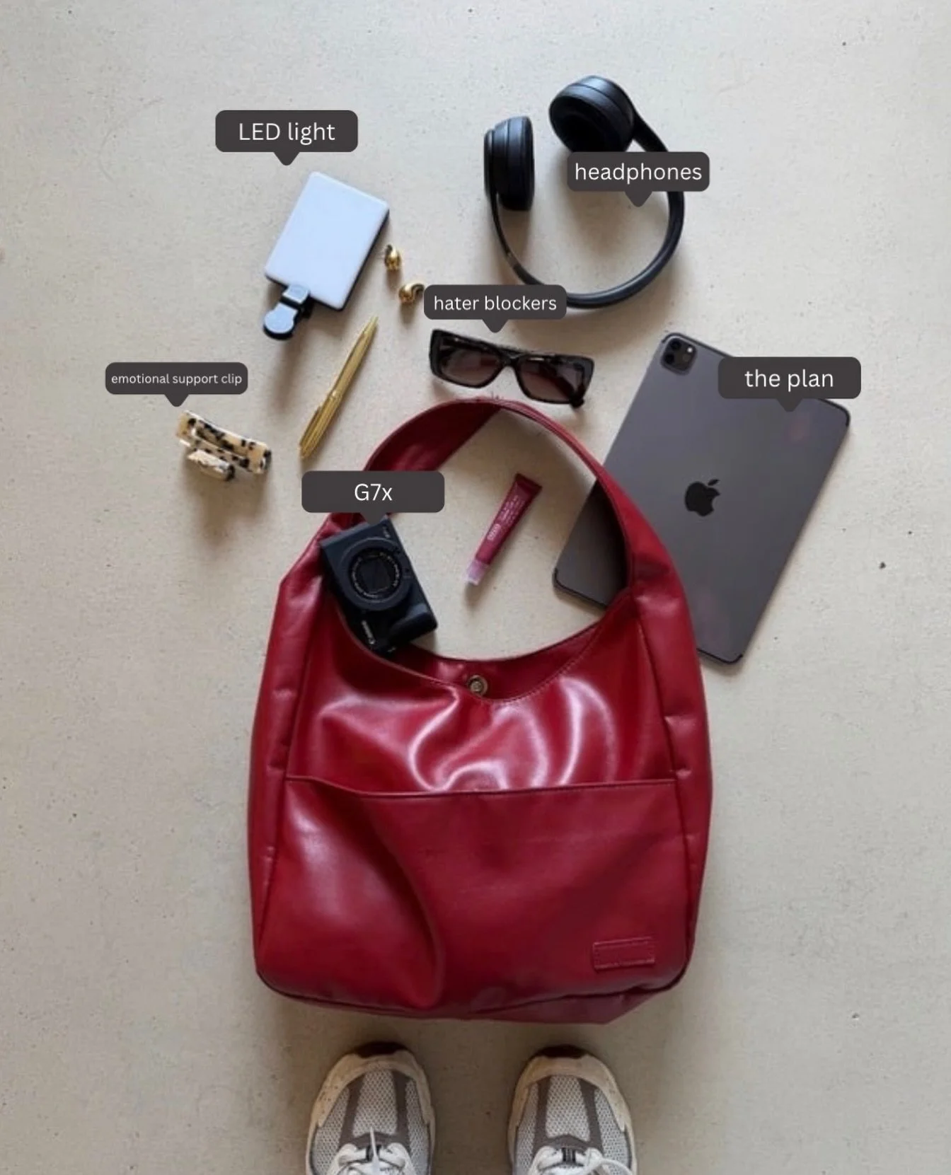 what&rsquo;s in our bag?  content calendars, brand voice notes, analytics, strategy decks, client check-ins, and 47 tabs open at all times, and a lip gloss or two
just another day carrying brands on our backs

this isn&rsquo;t just posting&hellip; it