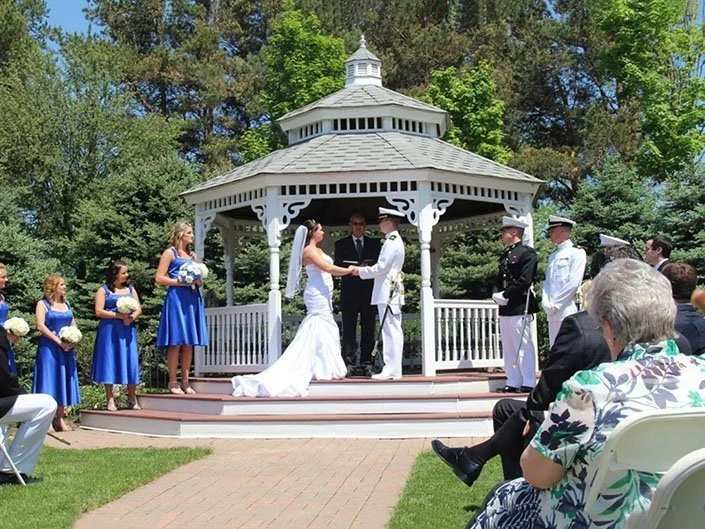 Military couple wedding