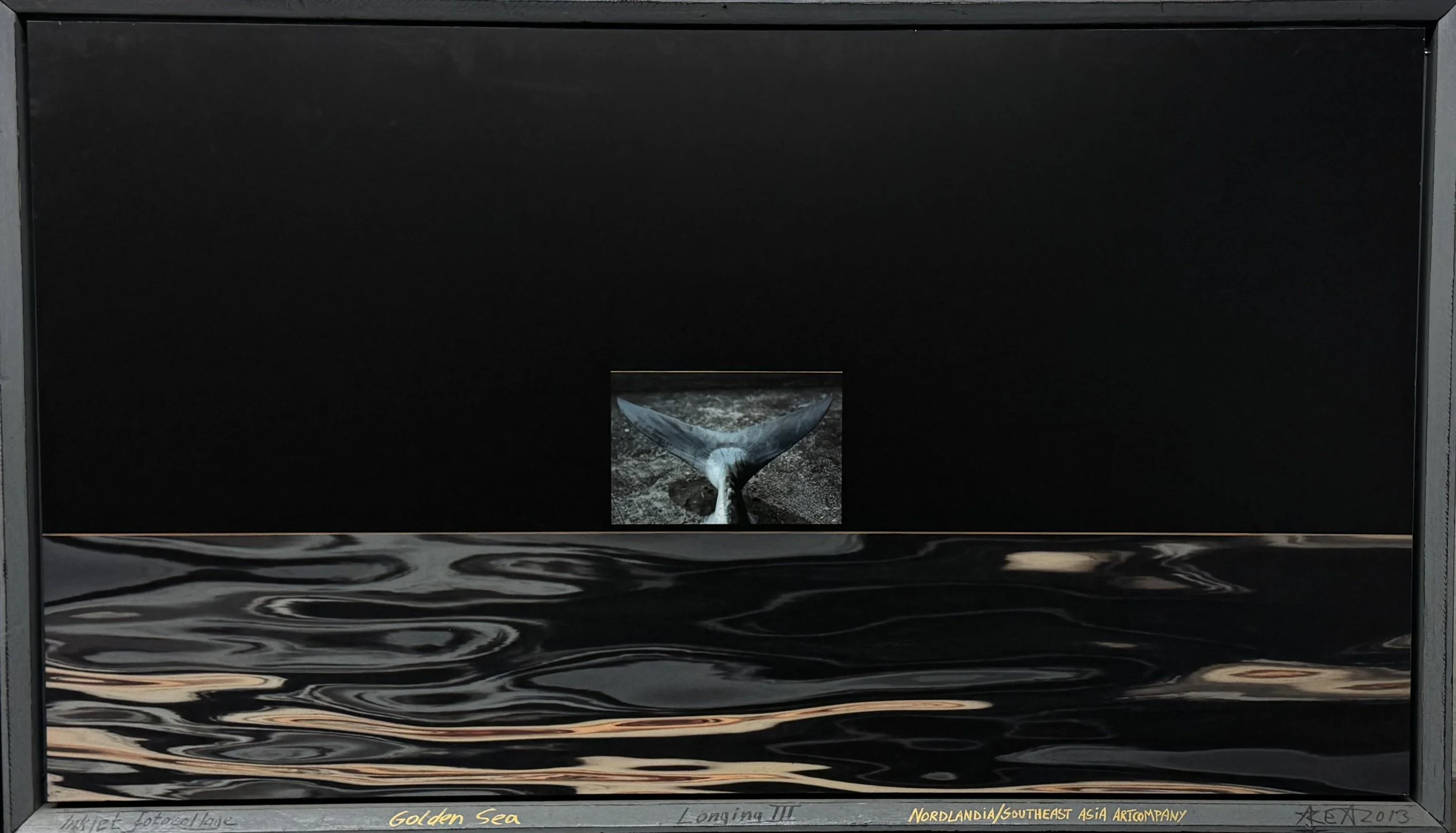 Golden sea/Longing III av Are Andreassen, 2013, fotocollage og akryl, H 123 x 210 cm, startspris kr. 75.000