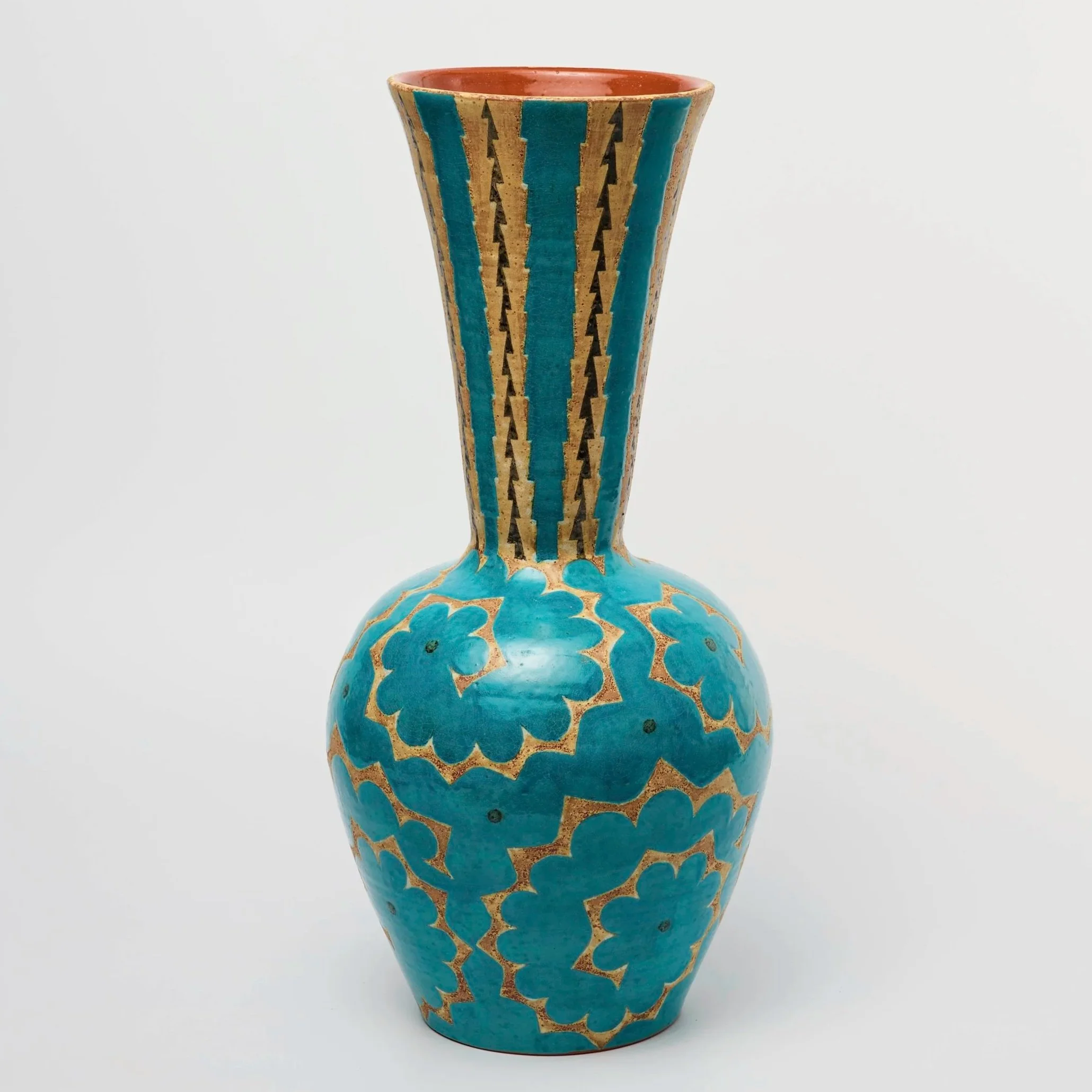 Baluster with Blue Spirals