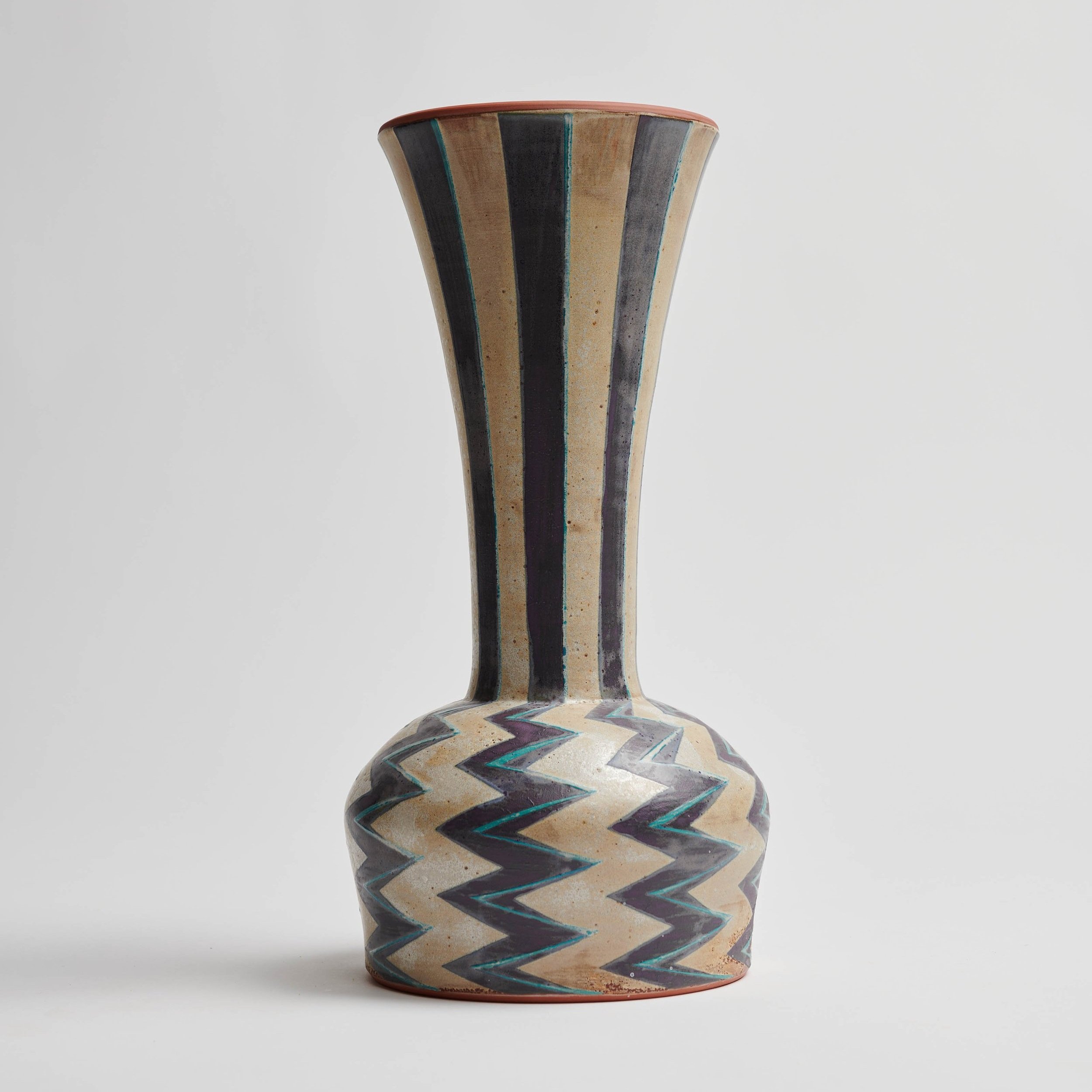 Waterfall Vase with Dancing Stripes