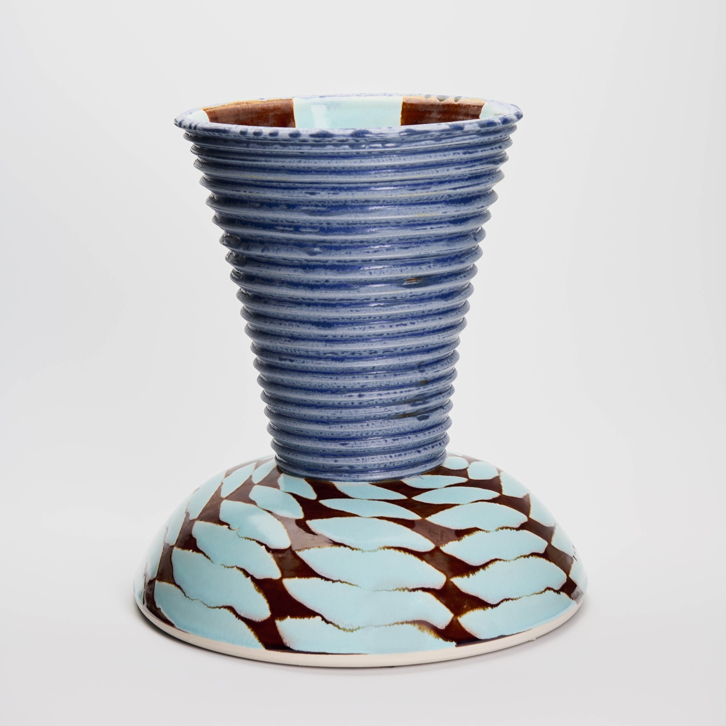 Waterfall Vase with Blue Whirlpool