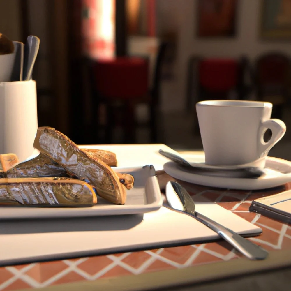 Biscotti on cafe table