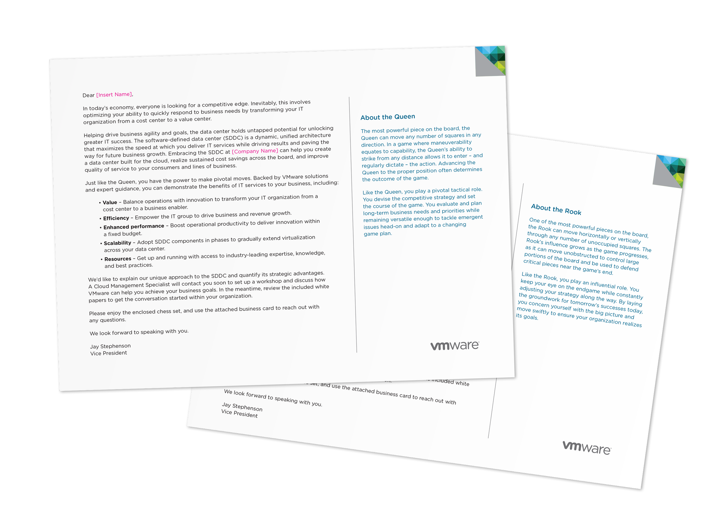 VMware by Broadcom - Chess Board Mailer Letters