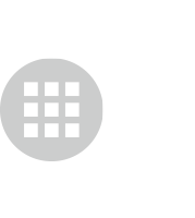 Close-up of a black home button with a grid of nine white squares on a dark background
