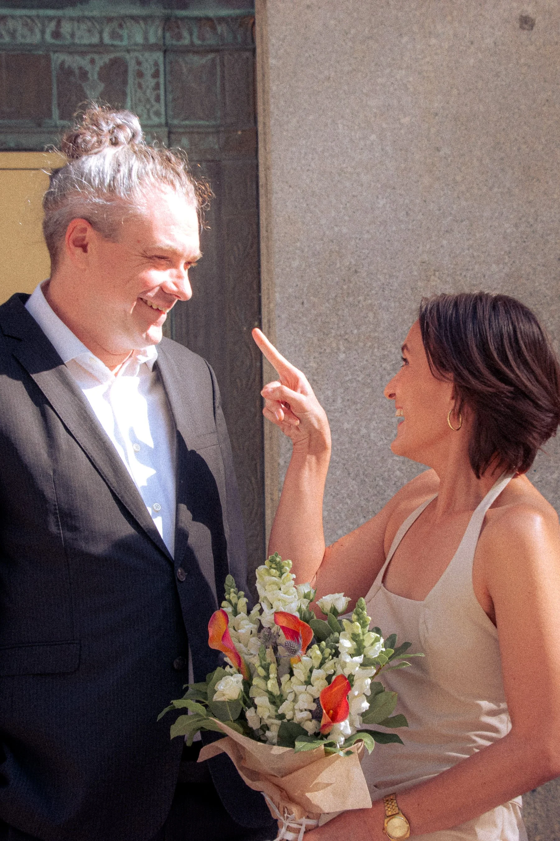  NYC City Hall Wedding Groom &amp; Bride Portrait 