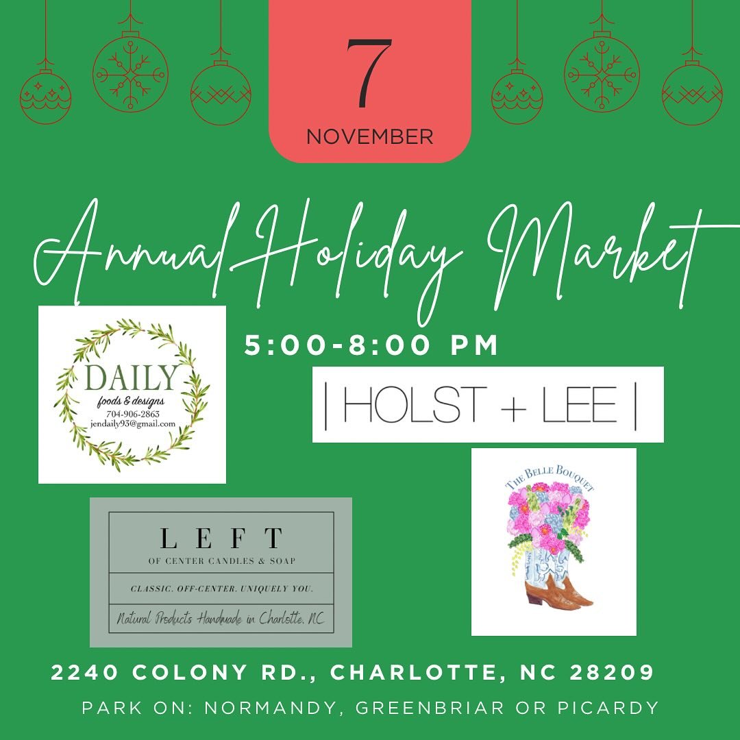 Grab a friend and come out to sip and shop on Thursday, November 7th from 5:00-8:00! First holiday pop-up of the year. #holidaypopup #clt #supportsmallbusiness