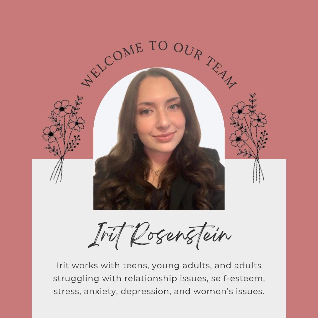 Irit is joining Fancy Therapy as an Independent Contractor! 🌟 

Irit works with teens, young adults, and adults struggling with relationship issues, self-esteem, stress, anxiety, depression, and women&rsquo;s issues. 💭 

Do you think Irit could be 