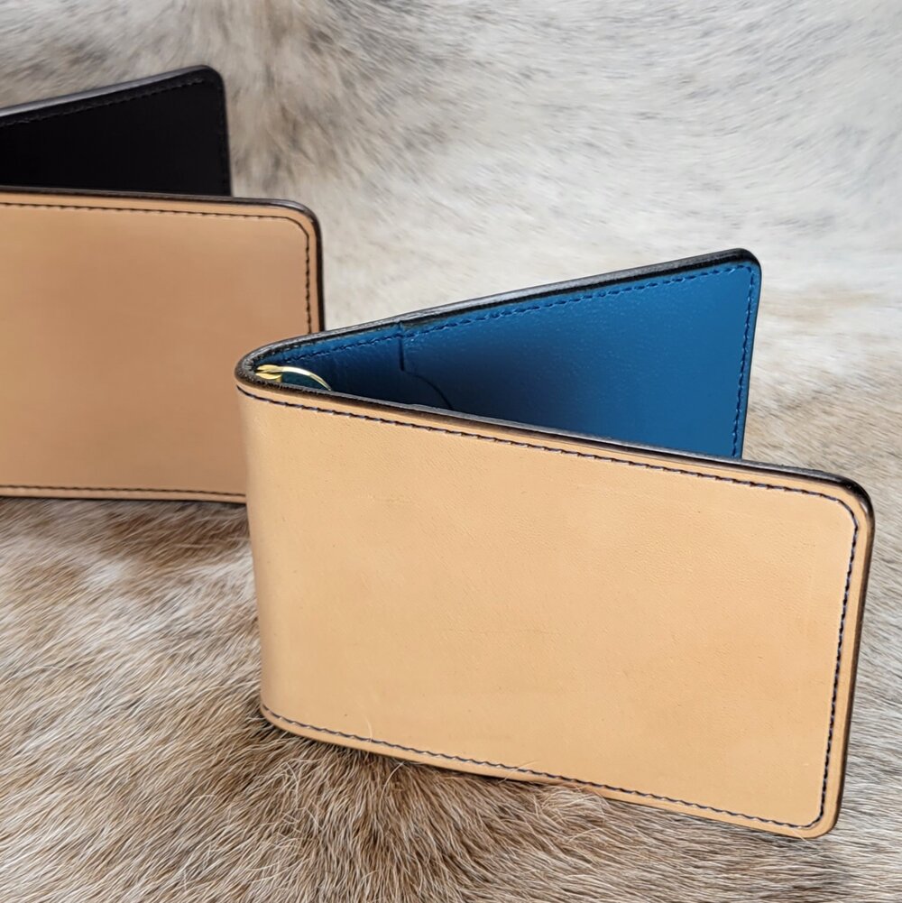Saffiano Leather Wallet With Money Clip