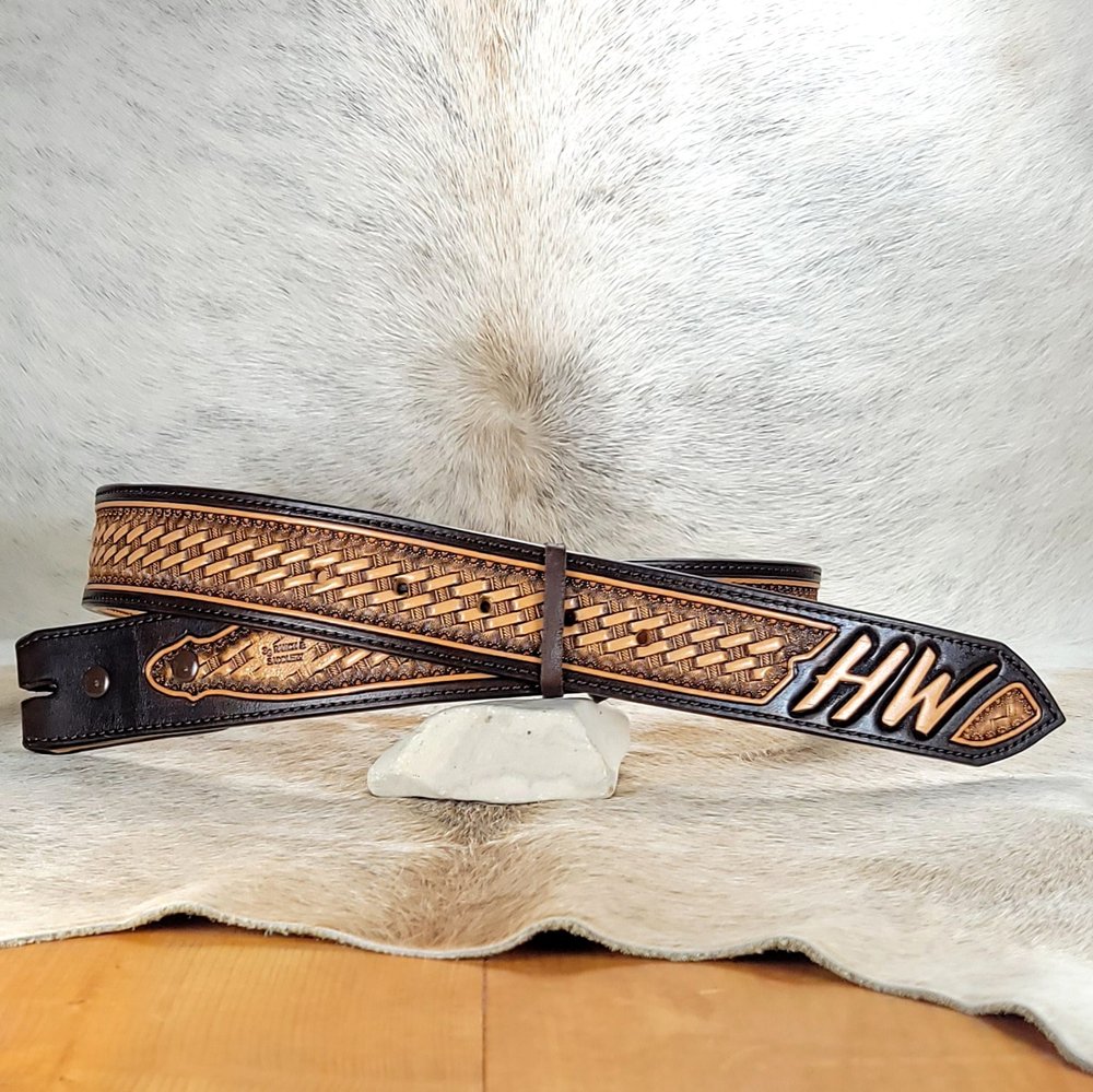 Custom Leather Belt - Hand Stamped