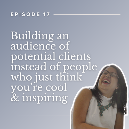 Episode 17: Building an audience of potential clients instead of people who just think you’re cool &amp; inspiring
