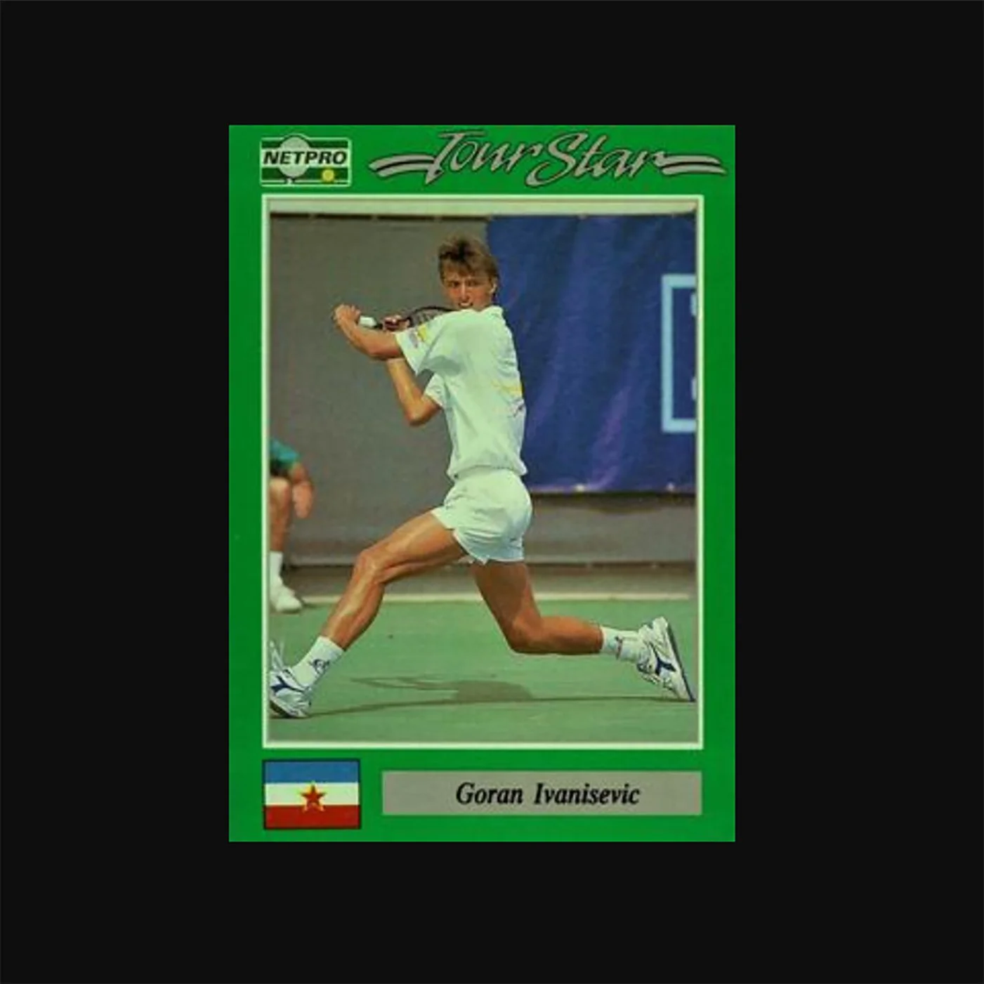Trading card featuring Tennis star Goran Ivanisevic