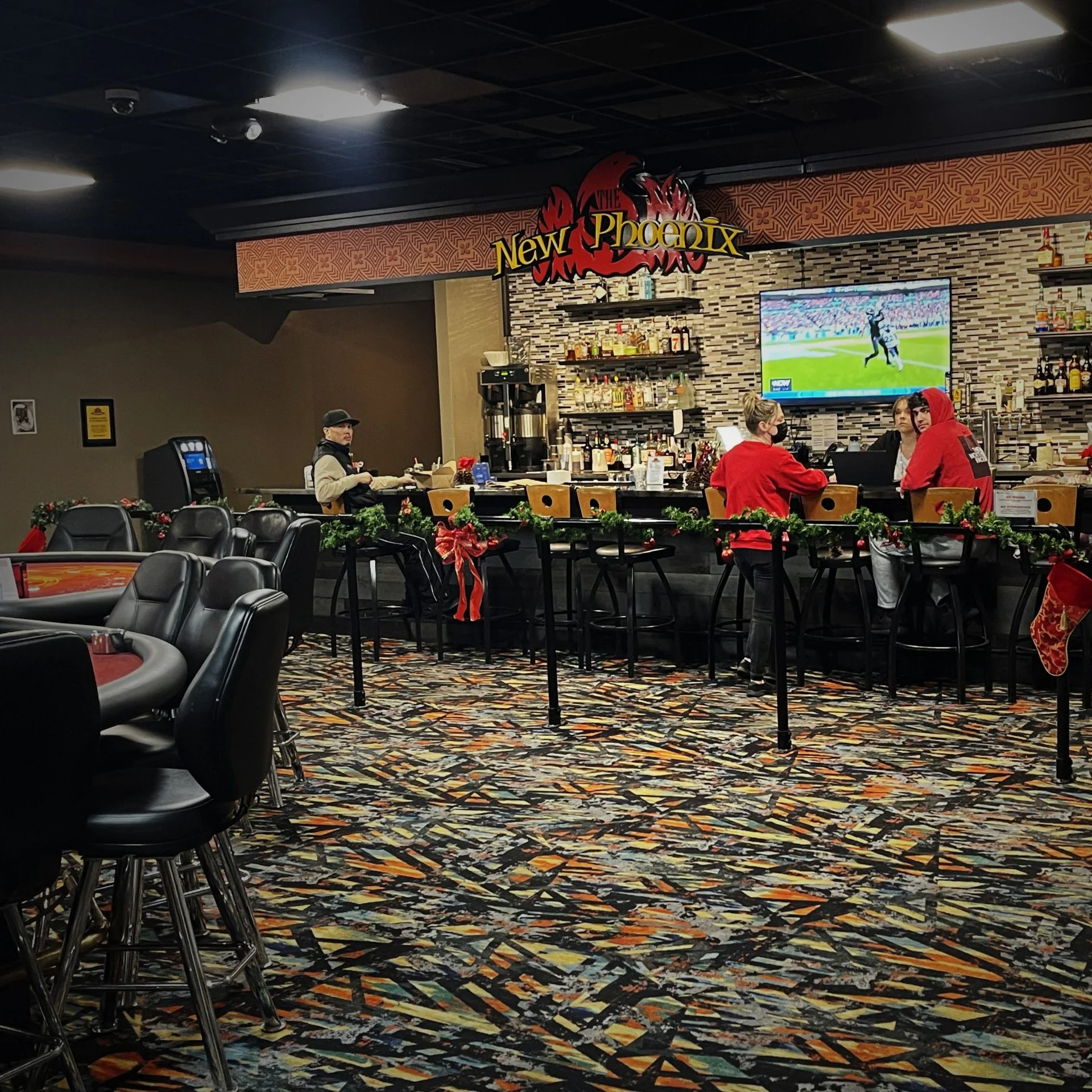 Photo of the inside of the New Phoenix / Last Frontier Poker Card Room in La Center, WA