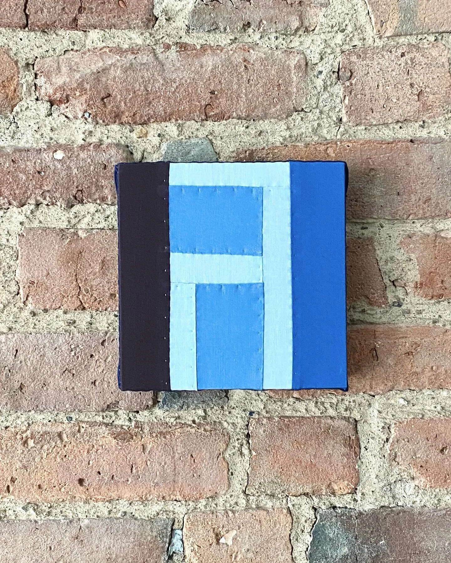 Wall Hanging 6 &mdash; Blue Door
Hand pieced and stretched on a wooden board. 6x6 inches. Available on my website.