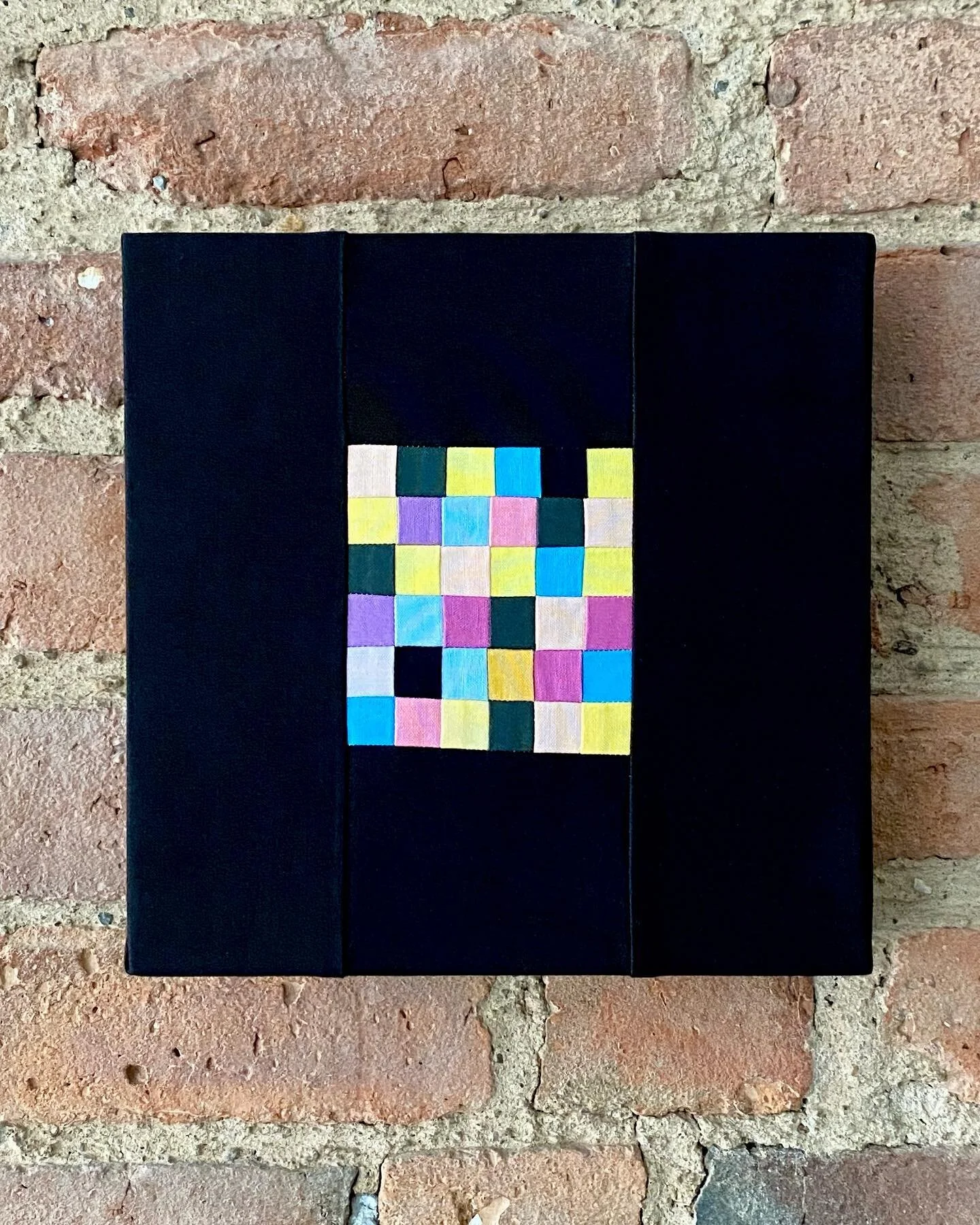 Wall Hanging 4 &mdash; Color Field
Machine pieced and stretched on a wooden board. 8x8 inches. Available on my website.