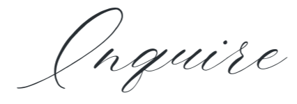 The word 'Inquire' written in elegant cursive script.