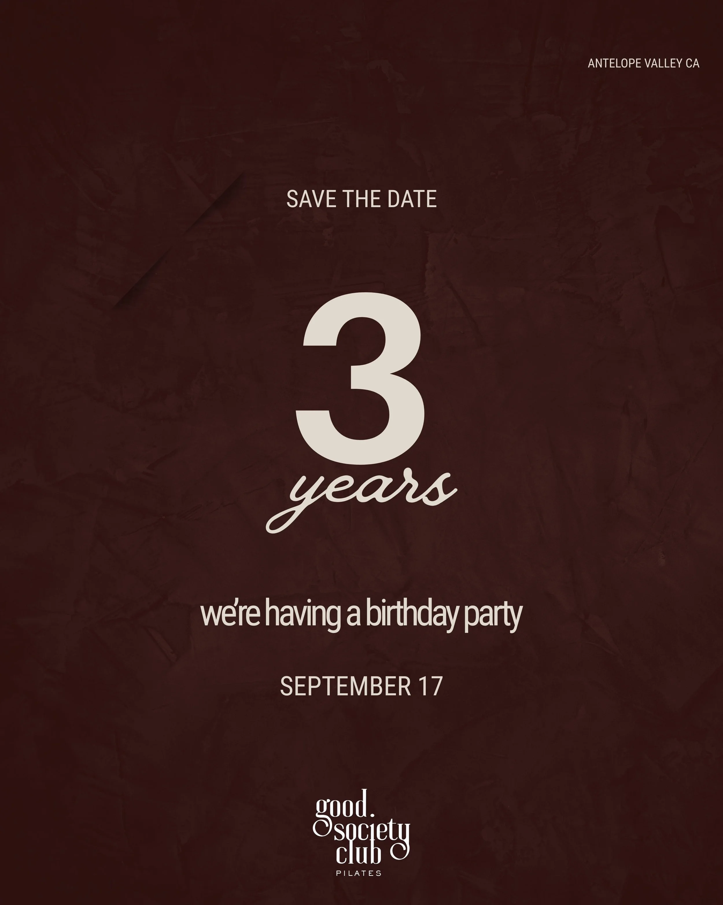 THREE YEARS. 😮&zwj;💨🖤

TYR&rsquo;s little sister isn&rsquo;t so little anymore.

3 years of reformers, sweat, loud music, really good people + a whole lot of memories.

We&rsquo;re celebrating. 🥂

Save the date. 09.17

More soon.