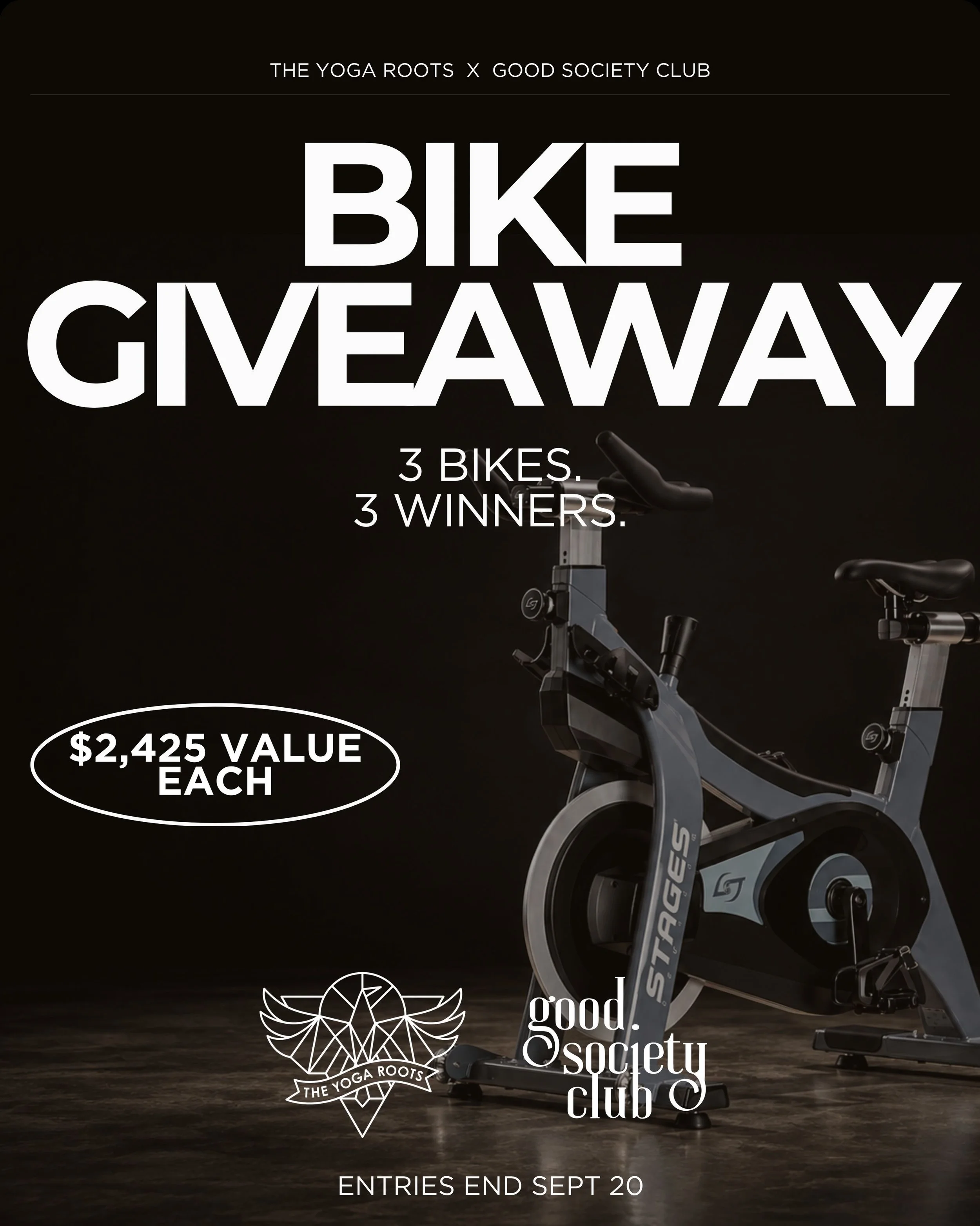 G I V E A W A Y!!
we have 3 bikes left + thought this would be way more fun than selling them. 🖤

so, we&rsquo;re giving them away.

3 bikes. 3 winners. $2,425 value each.

a little birthday gift from us to you. because 15 years of TYR + 3 years of 
