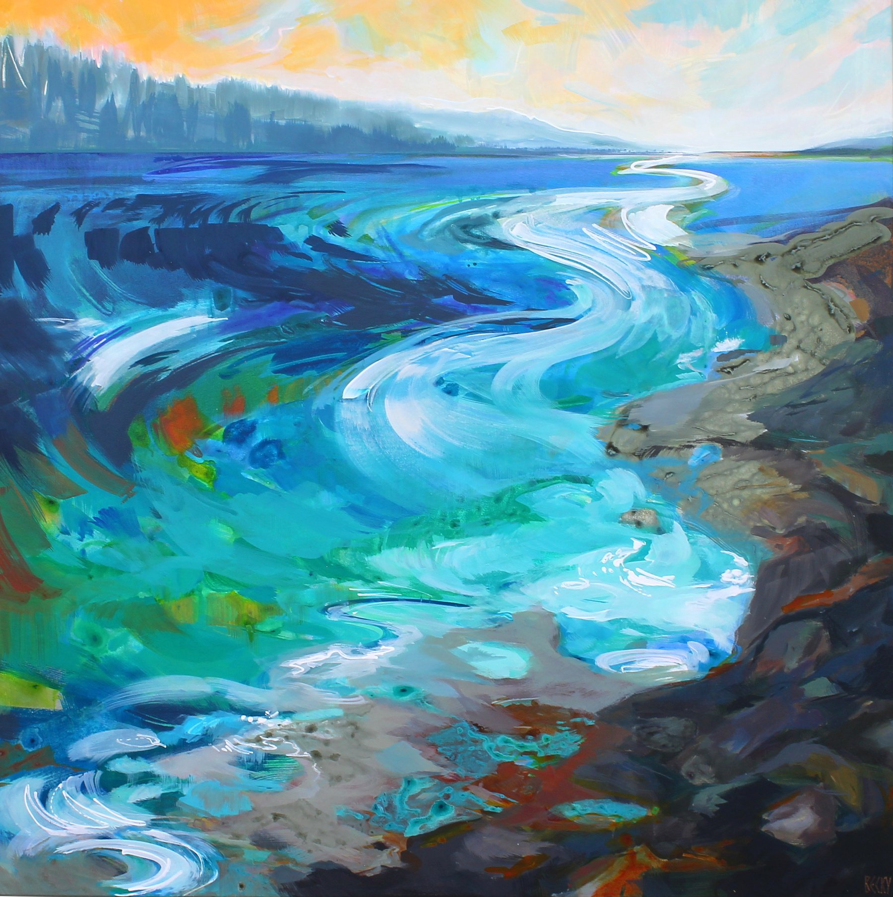 Becky Holuk Testing the Waters Acrylic 30 x 30 Becky Holuk.JPG