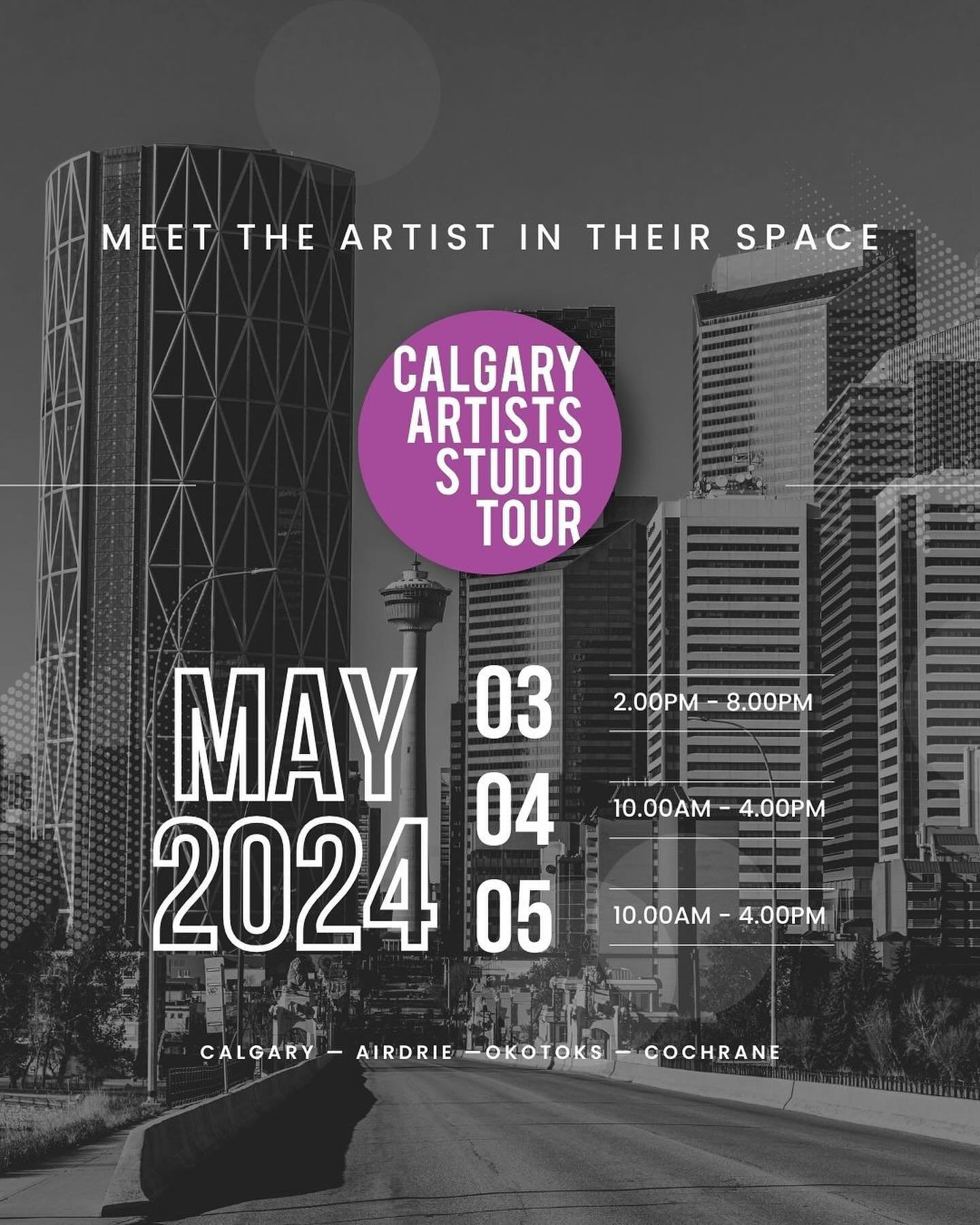 🚨Attention Art Lovers!🚨

The 3rd Annual Calgary Artists Studio Tour is almost here! Get ready for an amazing weekend packed with creativity &amp; connection!!🤩

💫Join us May 3rd-5th as over 80 local artists open up their studios &amp; workspaces 
