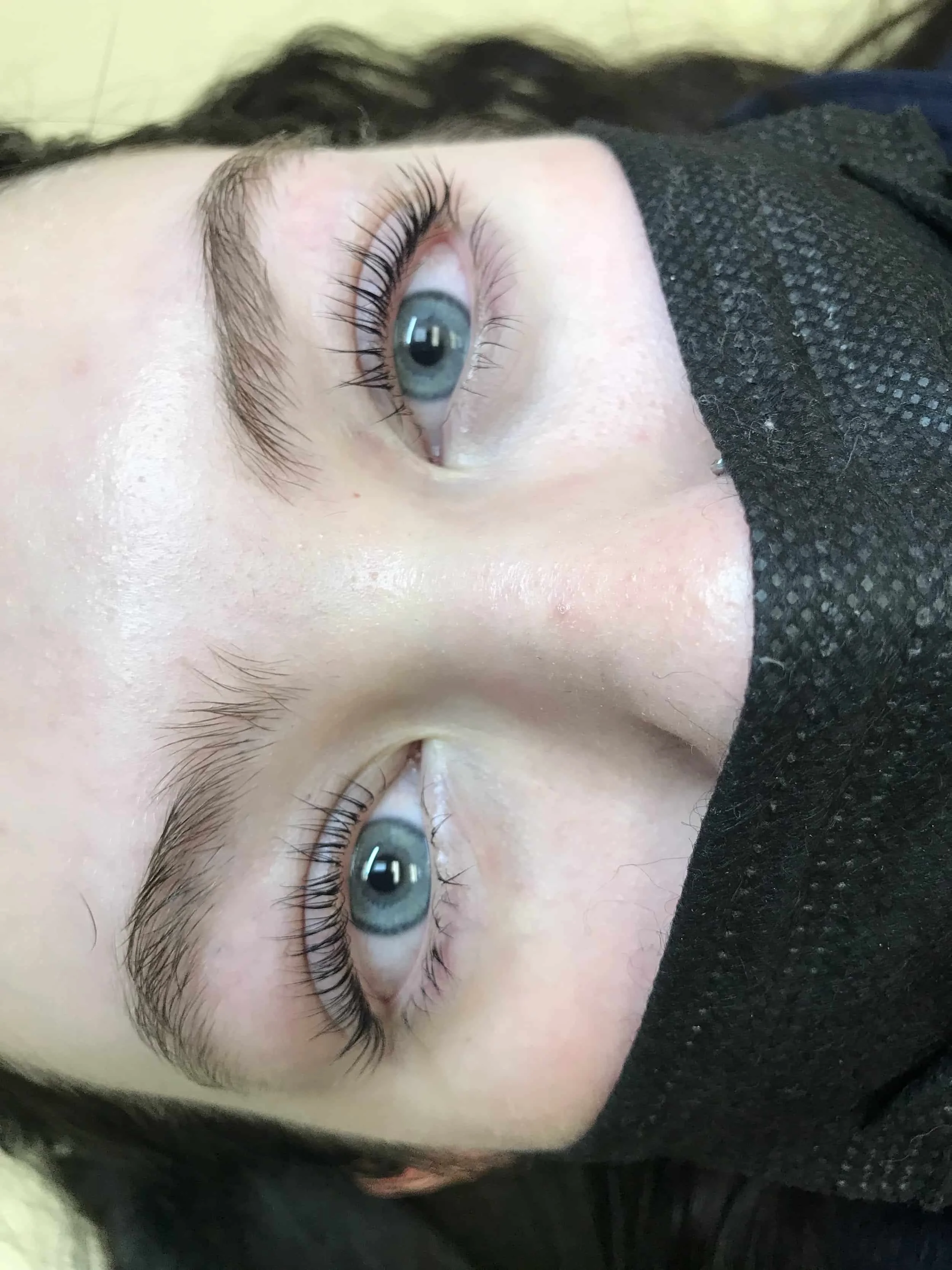Long lashes after a lash lift service