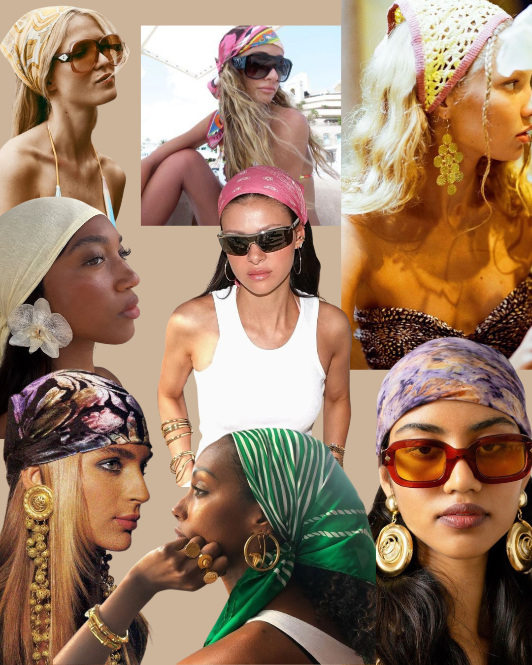 Stock images of women wearing headbands with sunglasses