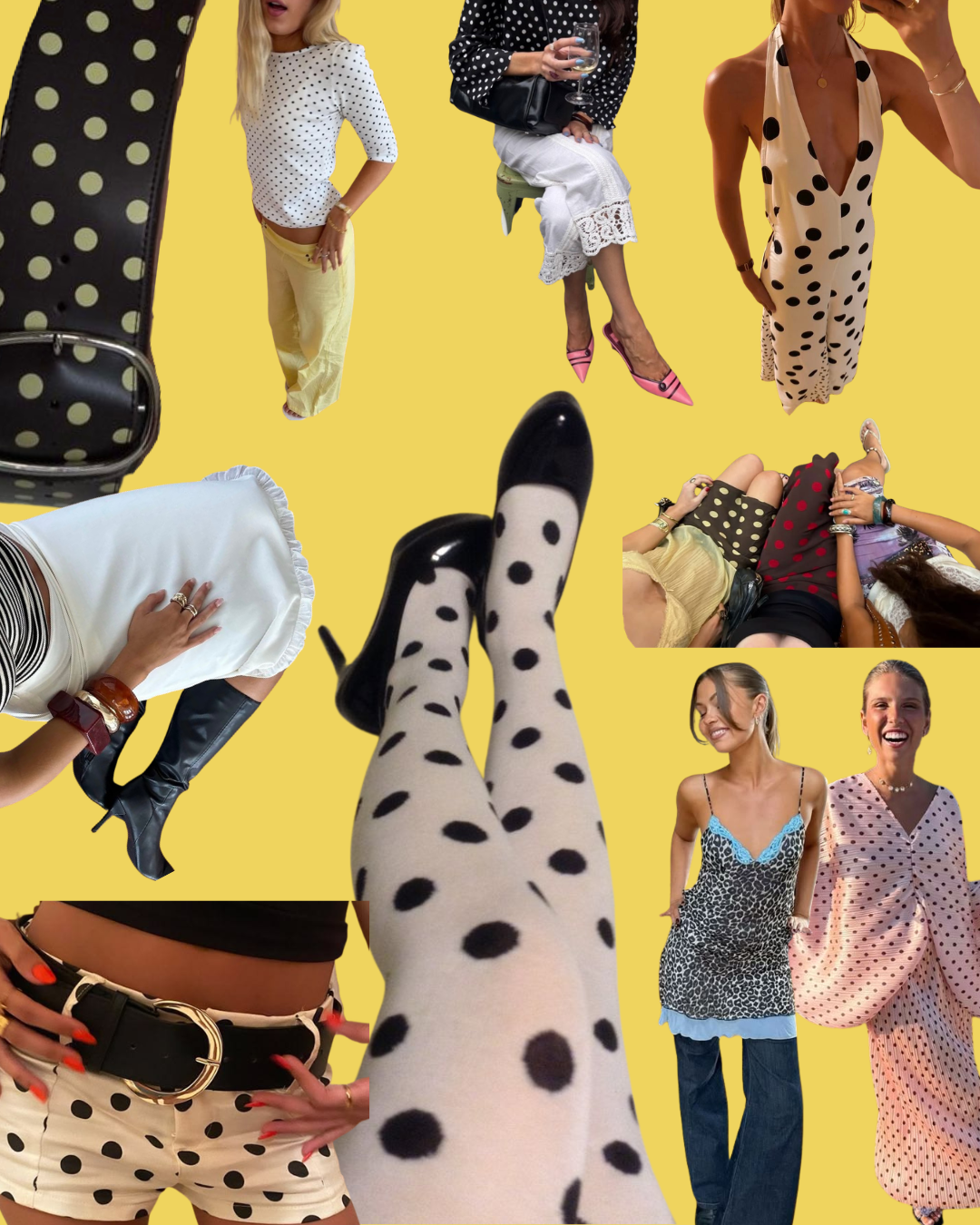 Images of different polka dot styled items