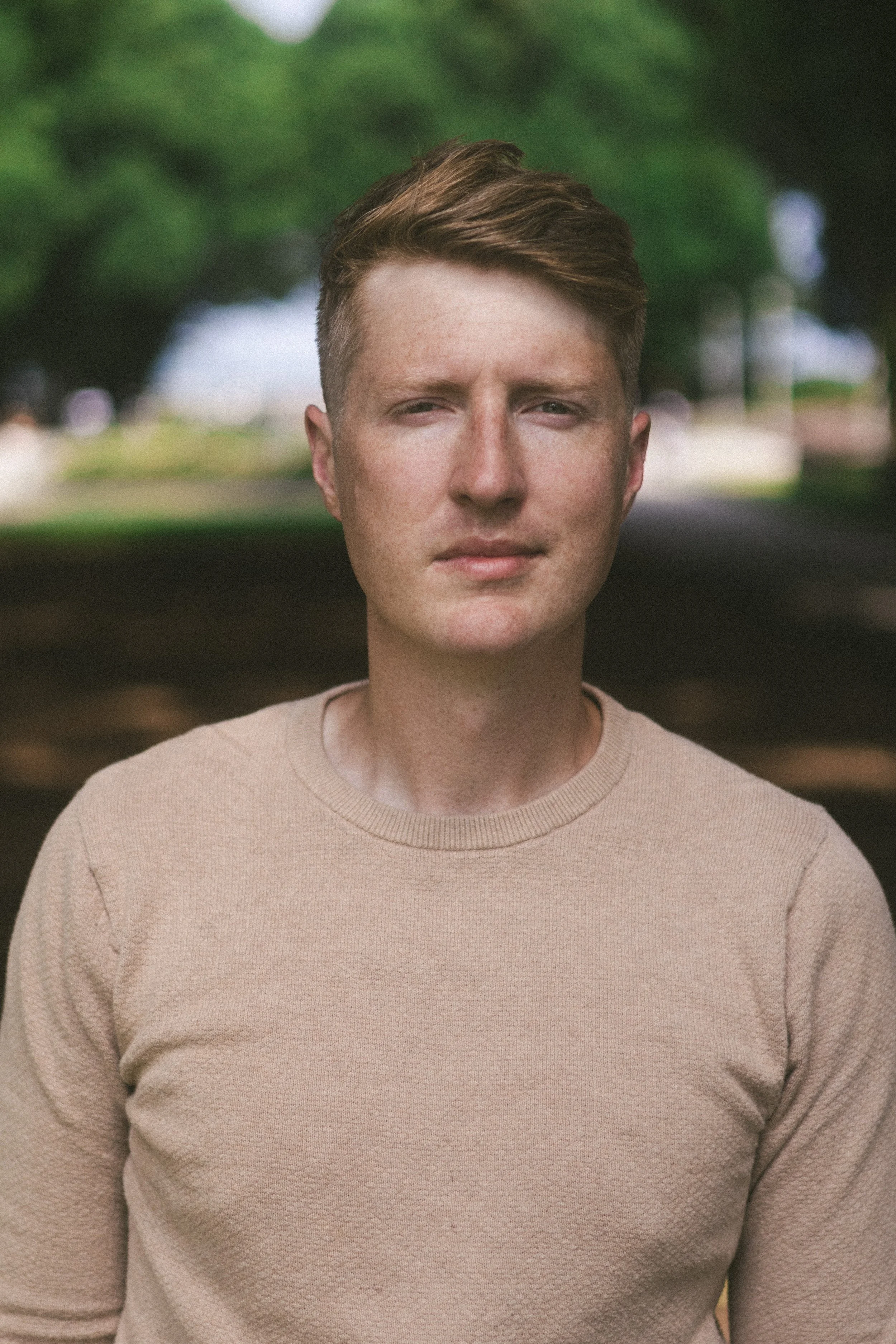 A headshot of composer Connor Koppin