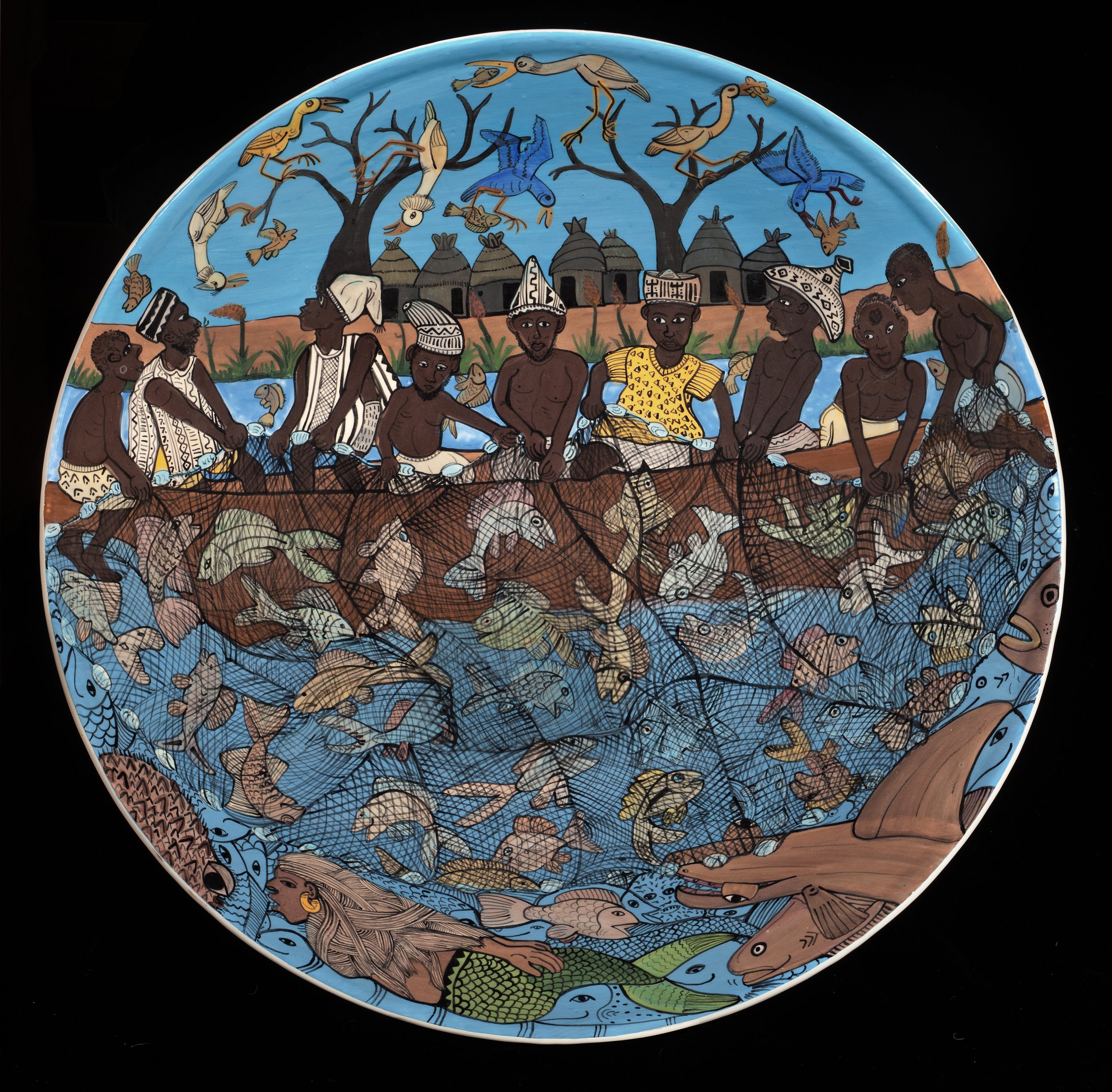 Fisherman Ceramic Platter