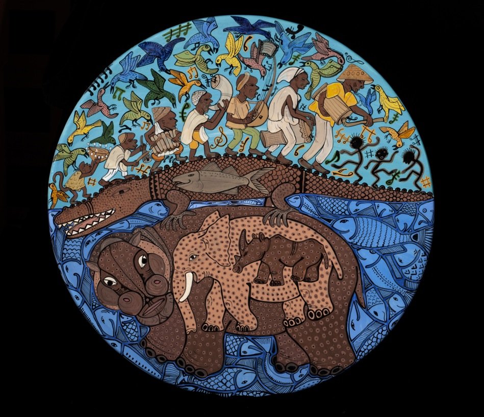 Happy World Ceramic Platter