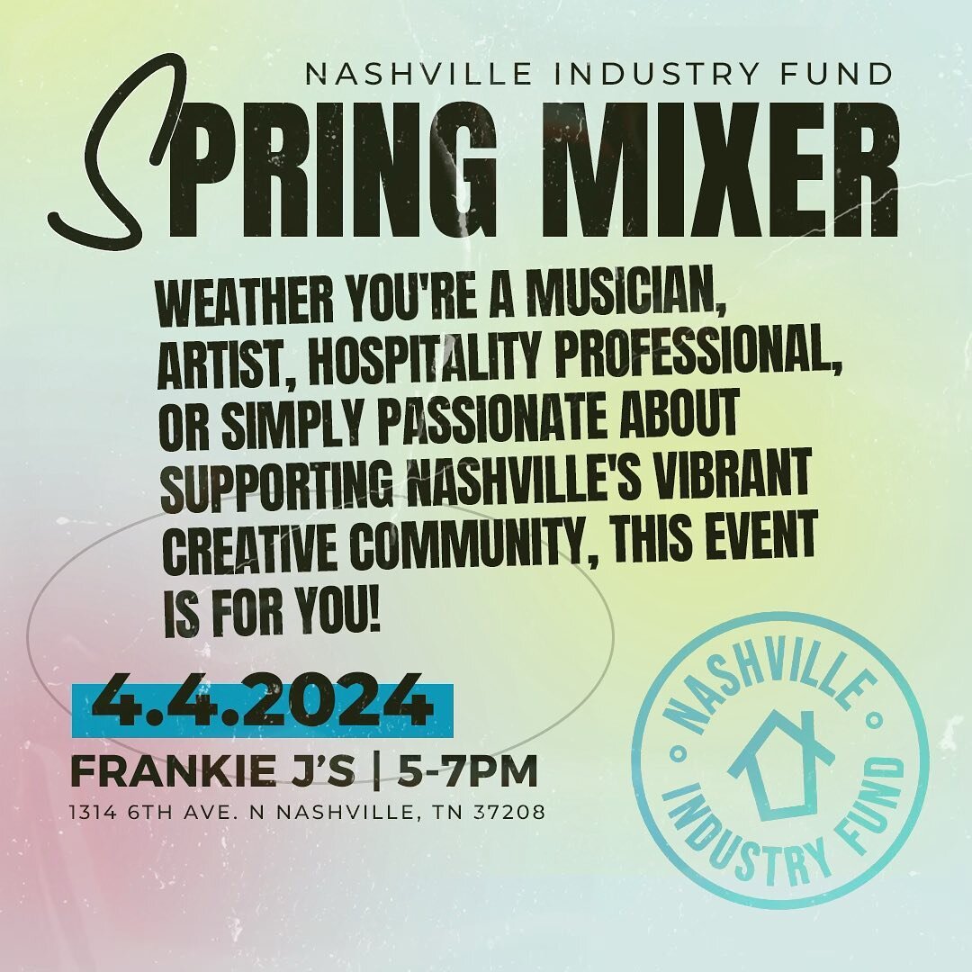 🎸Nashville musicians, creatives and service folks, this one&rsquo;s for you!! 

Join us at our annual Spring Mixer for a fun opportunity to mingle and learn while supporting our mission of keeping Nashville &ldquo;Music City&rdquo;. 

Connect with o