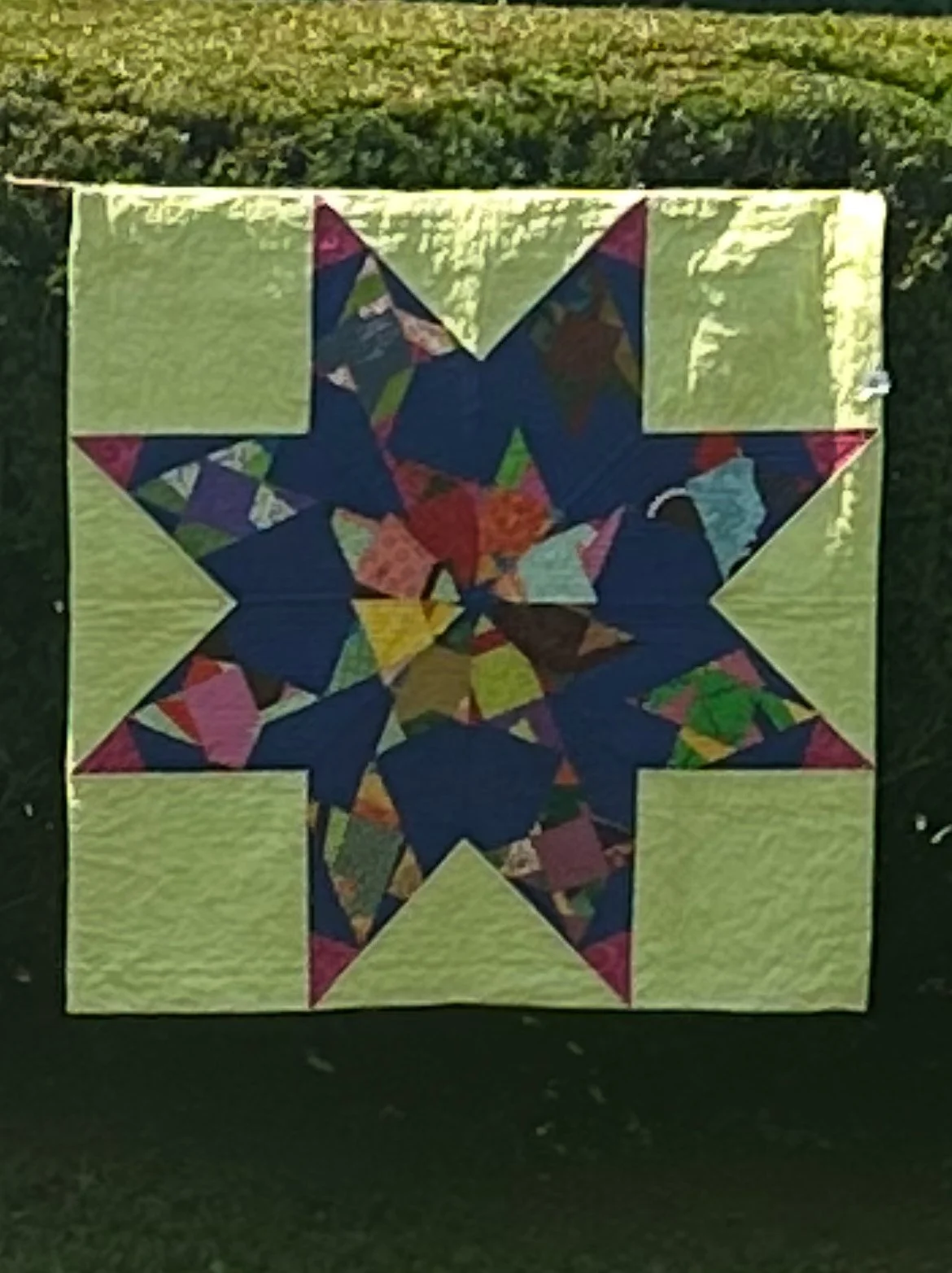 Quilt created by Lisa Mason Scrappy Star and background by Tait Michael. Tait quilted the quilt using a Vintage domestic machine.
The Lisa Mason Memory Quilt represents her creativity and limitless nature of the spirit.