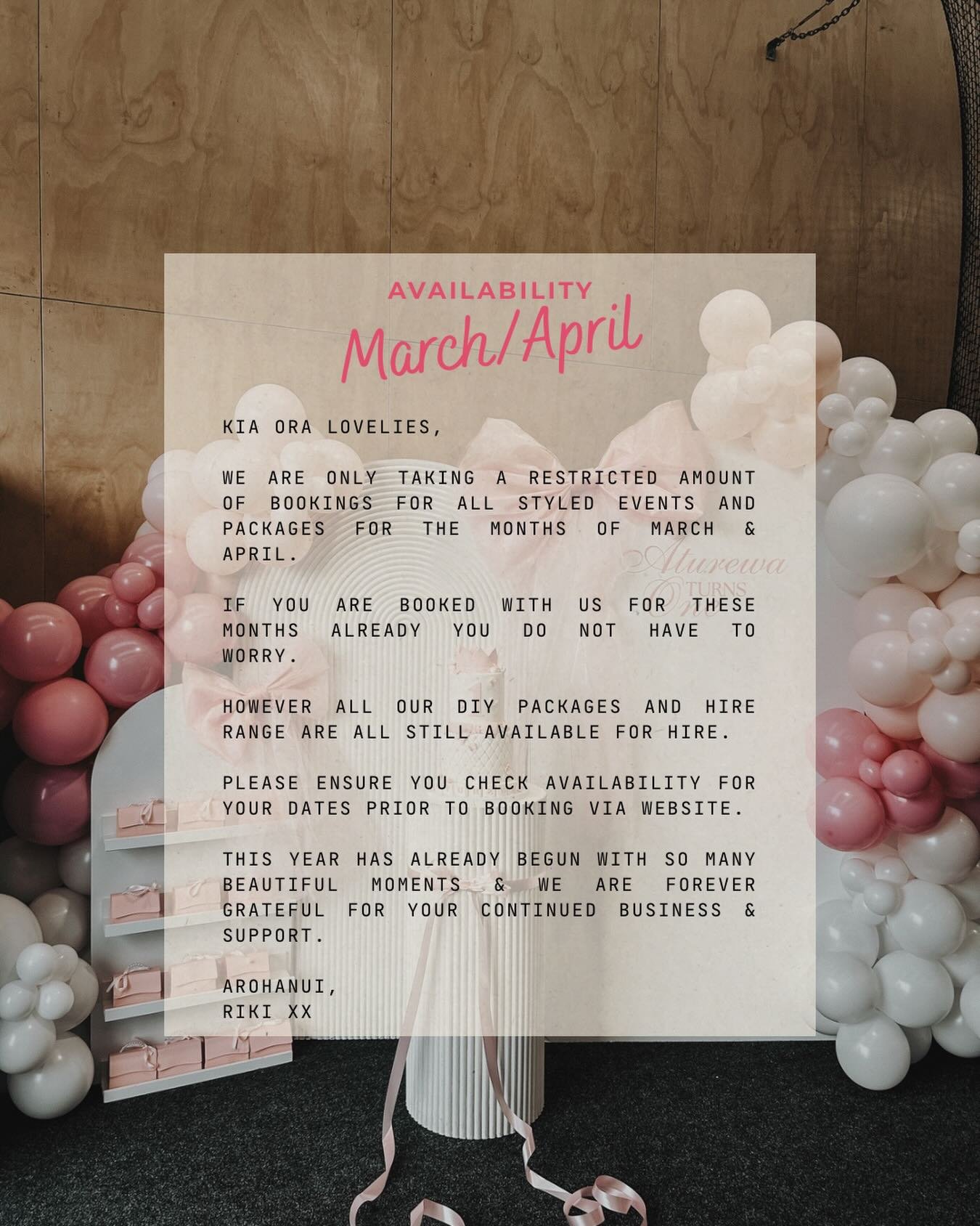 FYI Lovelies 🩵🩵🩵

The upcoming months we will be taking on just few styled/full party setups&hellip;. BUT

All our DIY packages &amp; our Hire range will all still be available to hire. If unsure don&rsquo;t be shy to shoot us through a message I&