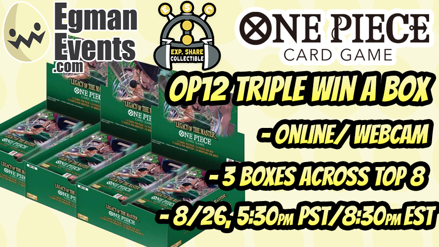 Egman Event’s One Piece Card Game OP12 Triple Win-A-Box