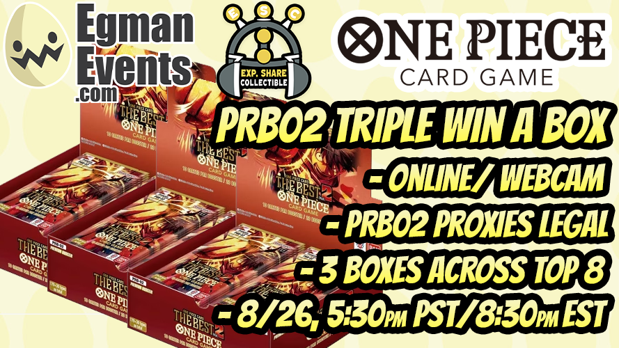 Egman Event’s One Piece Card Game PRB02 Triple Win-A-Box