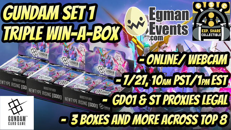 Egman Event’s Gundam Card Game GD01 Triple Win-A-Box