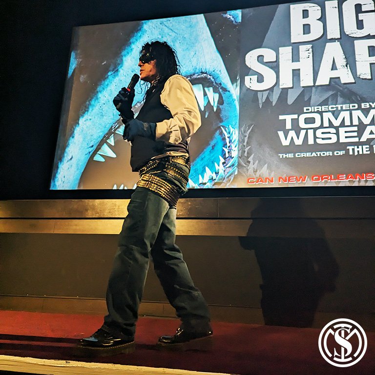 Tommy Wiseau on stage at the Prince Charles Cinema, February 2024. Photo by One Man Underground.
