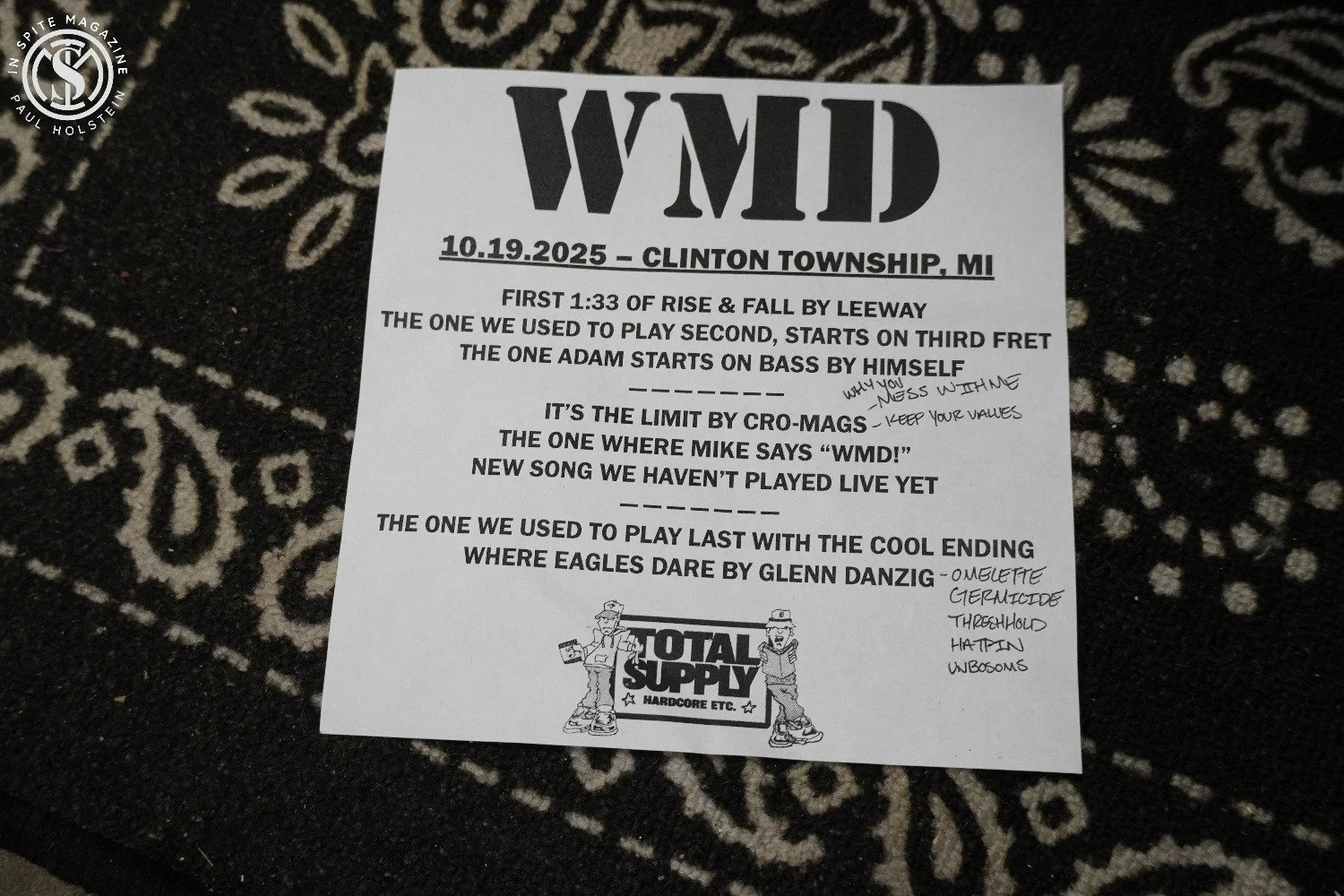 WMD set list